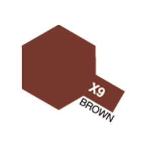X-9 Brown, Acrylic Mini 10 ml (penselmaling, blank) - Tamiya